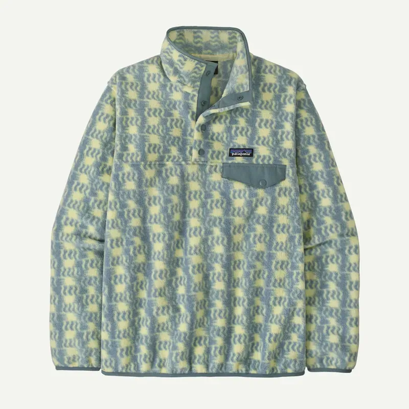 Patagonia Women's Lightweight Snap-T Fleece Pullover in Sun Quilt Blue-1