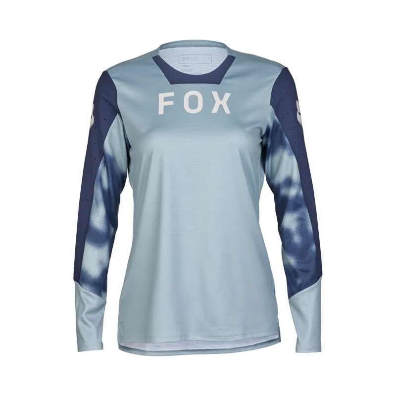 Fox Womens Defend Taunt Long Sleeve MTB Jersey in Gun Metal-1