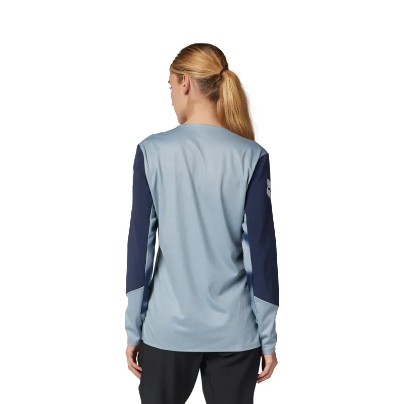 Fox Womens Defend Taunt Long Sleeve MTB Jersey in Gun Metal-2