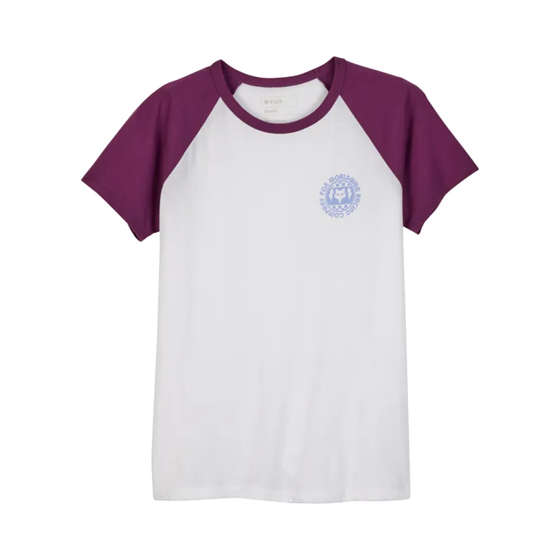 Fox Womens Next Level Short Sleeve Raglan Tee in White-3