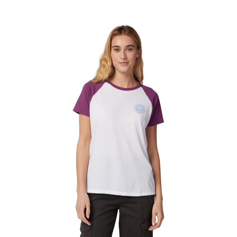 Fox Womens Next Level Short Sleeve Raglan Tee in White