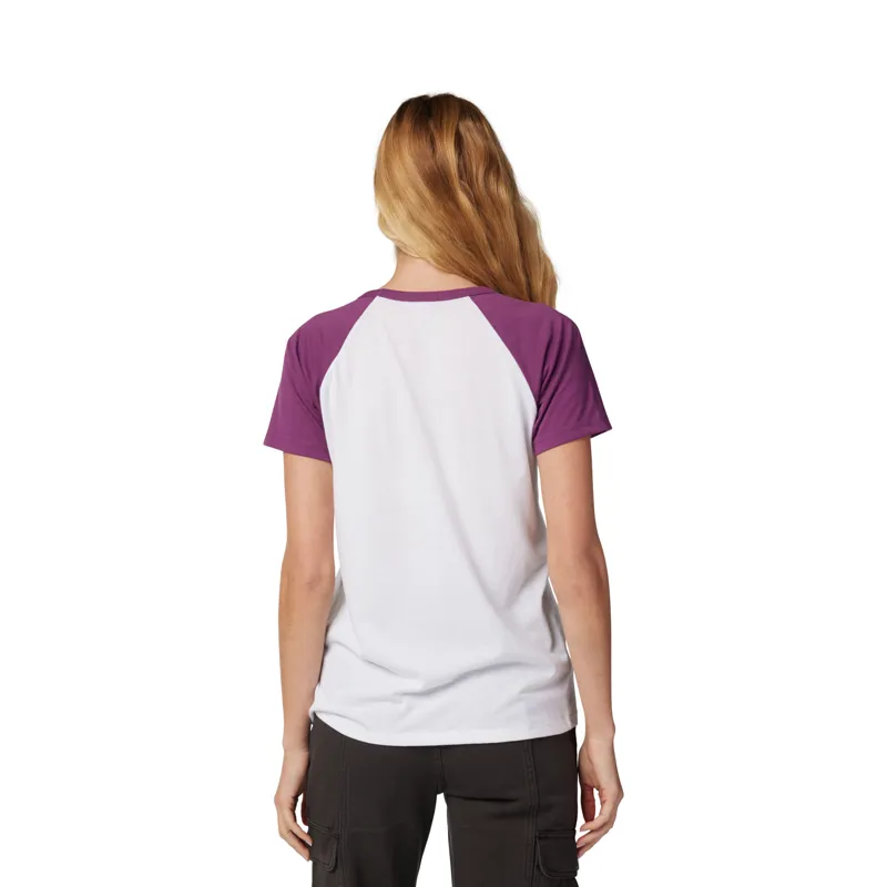 Fox Womens Next Level Short Sleeve Raglan Tee in White-1