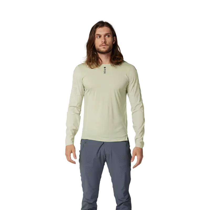 Fox Flexair Pro Long Sleeve MTB Jersey in Cactus