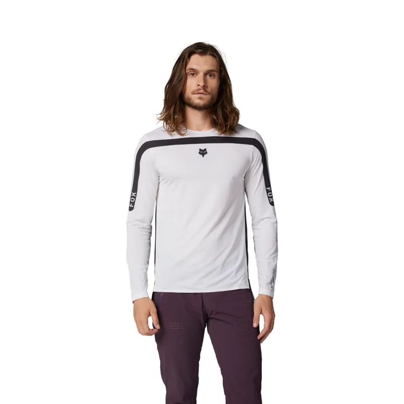 Fox Flexair Aviation Long Sleeve MTB Jersey Race in White