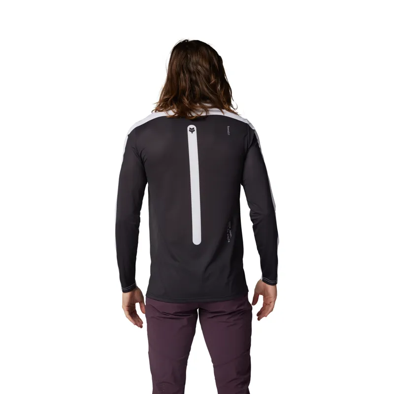 Fox Flexair Aviation Long Sleeve MTB Jersey Race in White-1