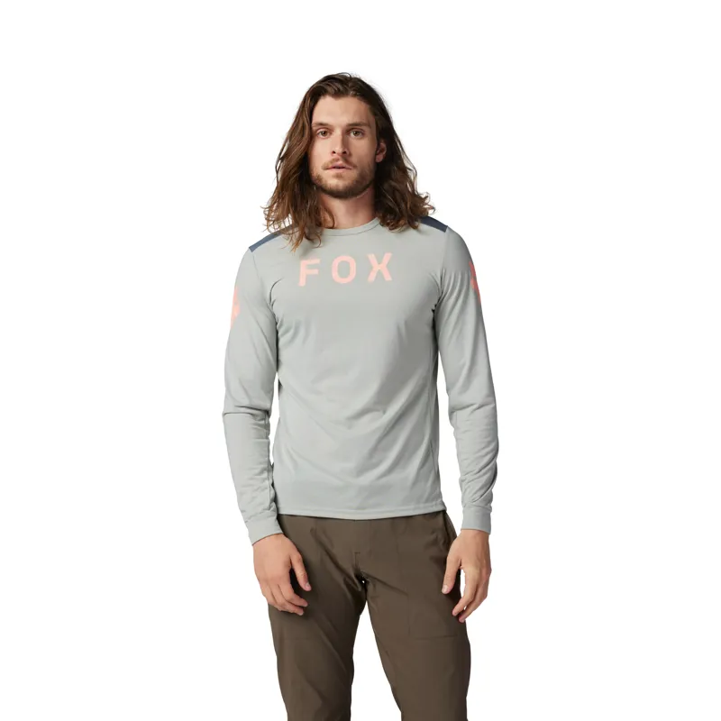 Fox Ranger Aviation DriRelease Long Sleeve MTB Jersey in Grey Vintage-1