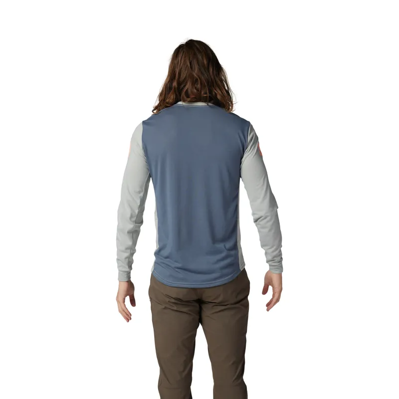 Fox Ranger Aviation DriRelease Long Sleeve MTB Jersey in Grey Vintage-2