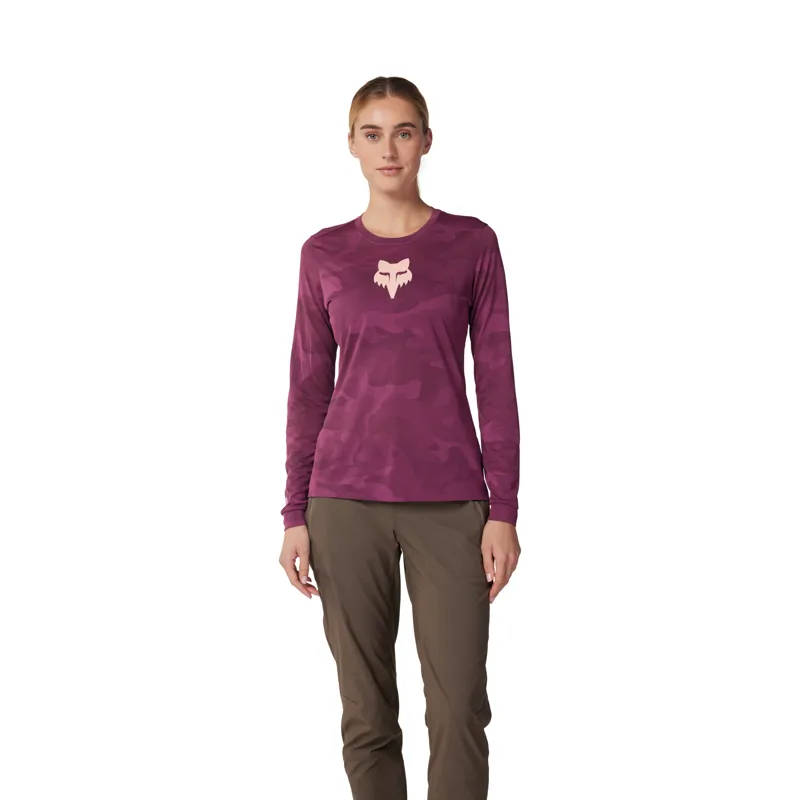 Fox Ranger TruDri Long Sleeve Women's MTB Jersey in Sangria -1