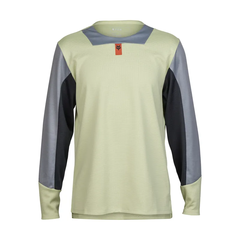 Fox Youth Defend Long Sleeve MTB Jersey in Cactus Green