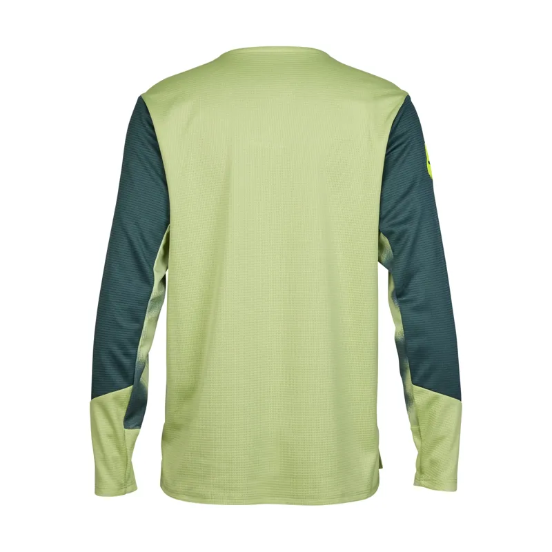 Fox Youth Defend Long Sleeve MTB Jersey Taunt in PL Green-2