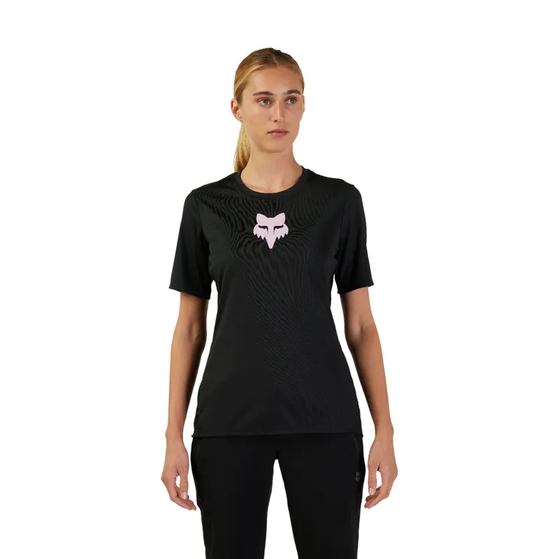 Fox Womens Ranger Short Sleeve MTB Jersey FoxHead in Black