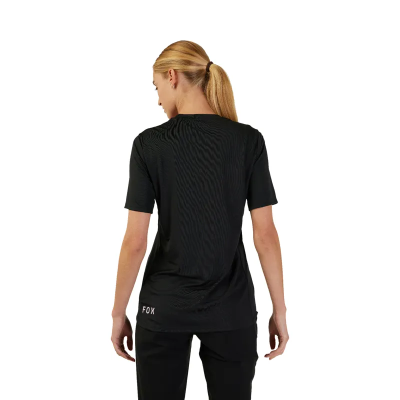 Fox Womens Ranger Short Sleeve MTB Jersey FoxHead in Black-1