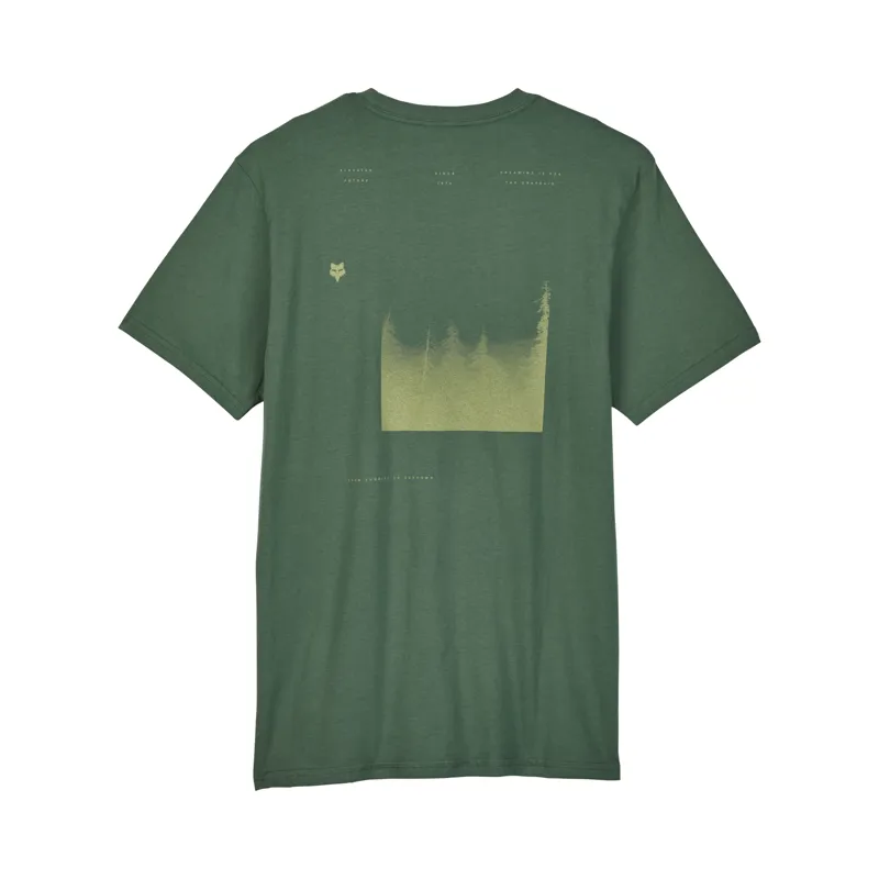 Fox Sipping Premium Short Sleeve Tee in Hunter Green-1