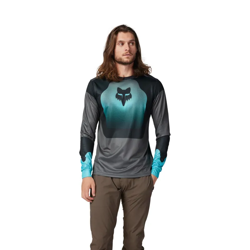Fox Ranger Long Sleeve MTB Jersey Revise in Teal