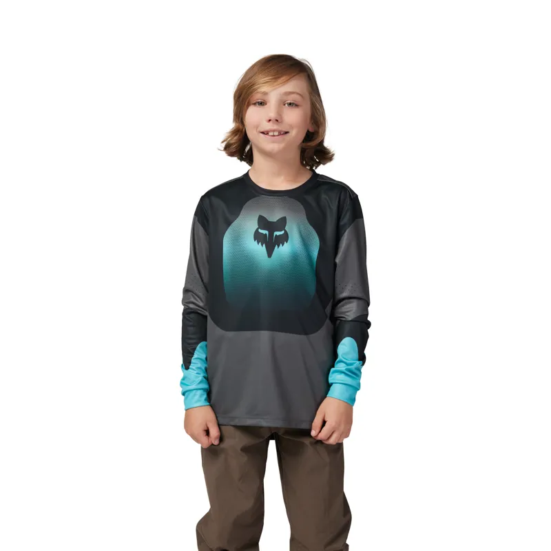 Fox Youth Ranger Long Sleeve MTB Jersey Revise in Teal
