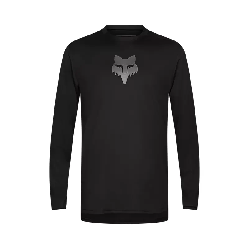 Fox Ranger Fox Head Long Sleeve MTB Jersey in Black-2