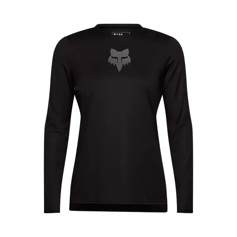 Fox Women's Ranger Fox Head Long Sleeve Jersey in Black-2