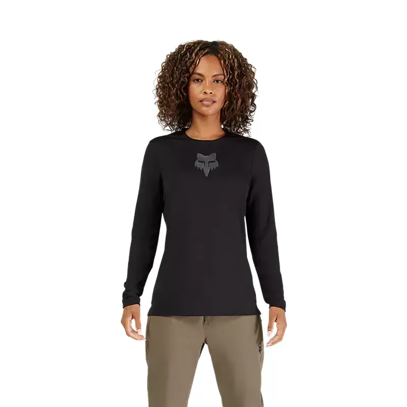 Fox Women's Ranger Fox Head Long Sleeve Jersey in Black