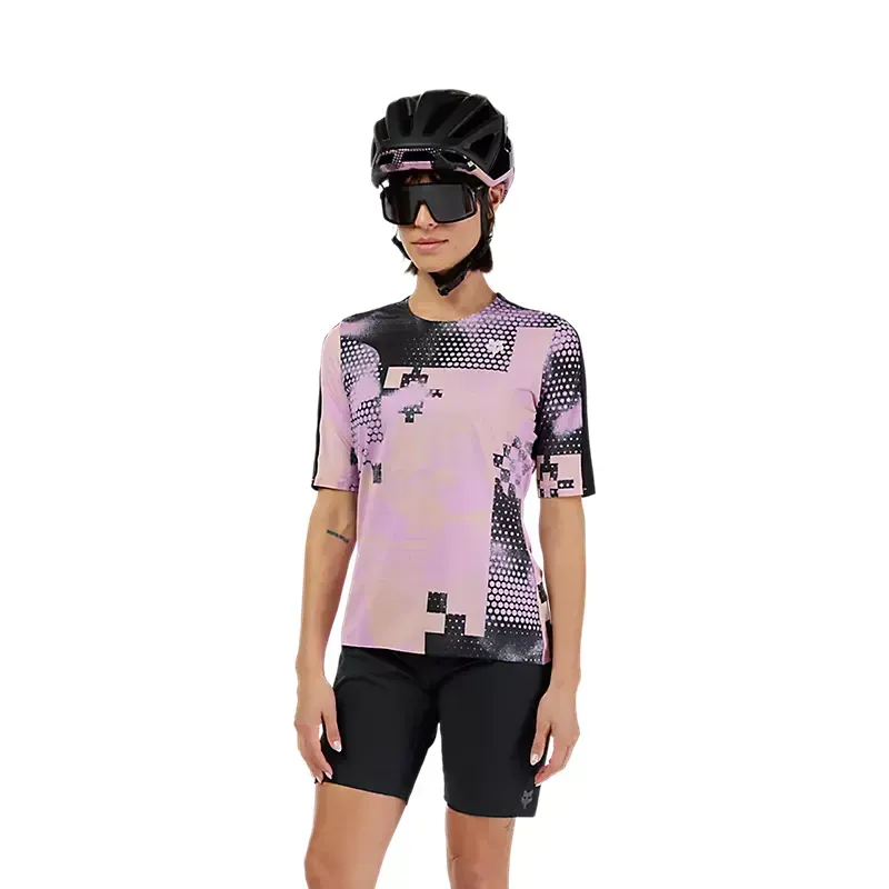 Fox Women's Flexair Ascent Pulse Short Sleeve Jersey in Dusty Rose