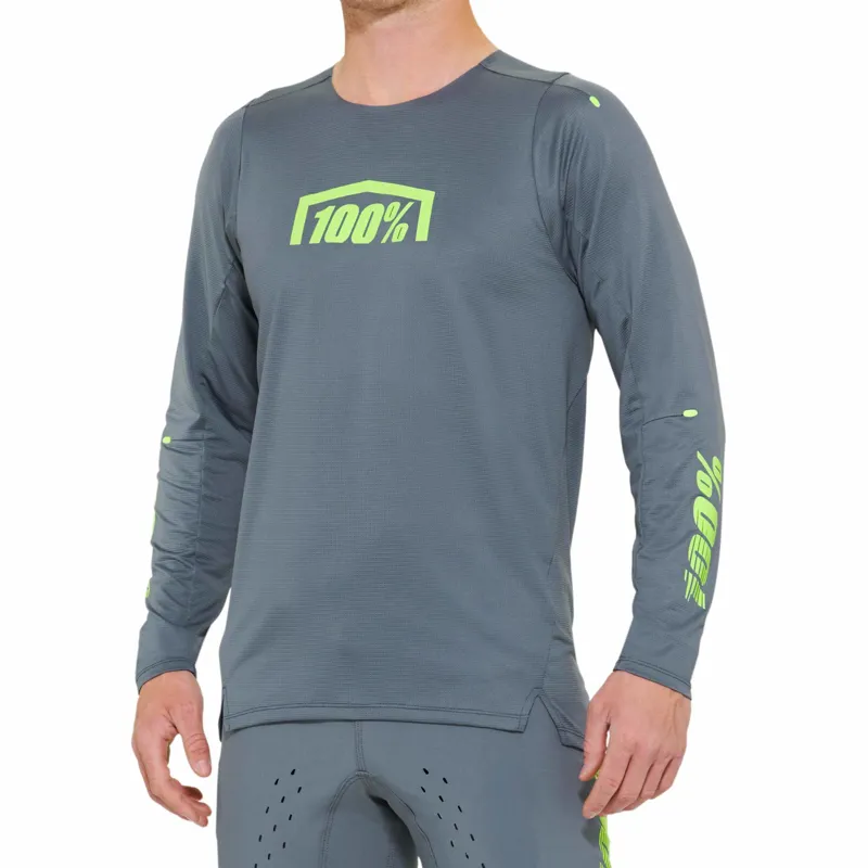 100 Percent R-Core X Long Sleeve MTB Jersey in Grey