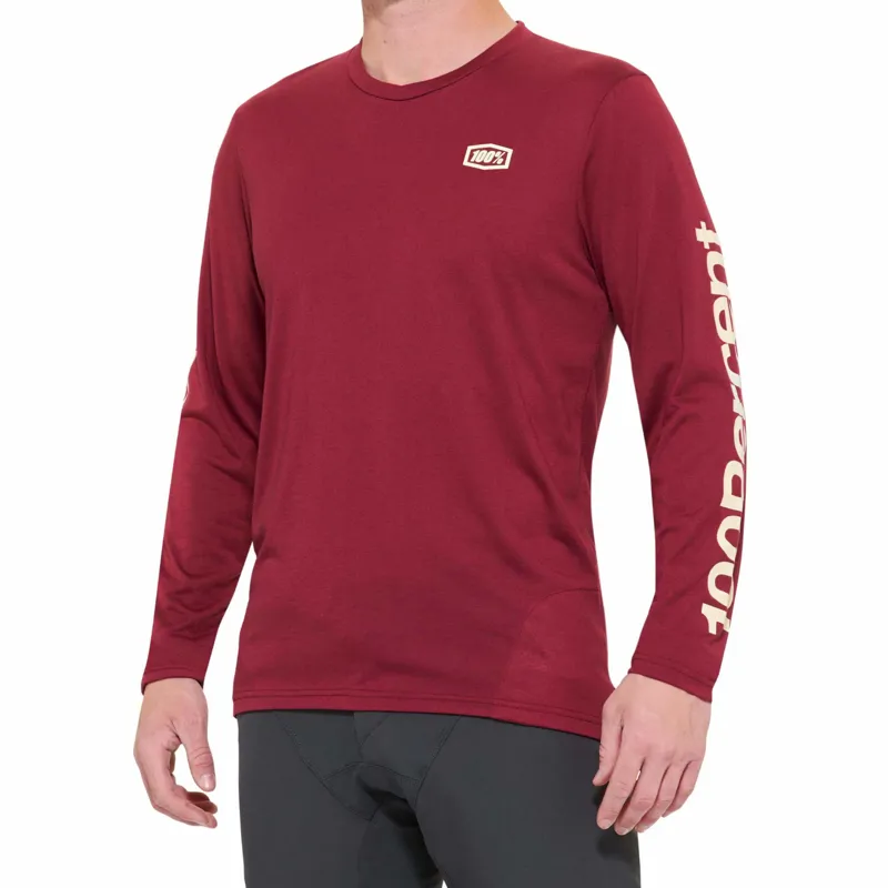 100 Percent Airmatic Long Sleeve MTB Jersey in Merlot