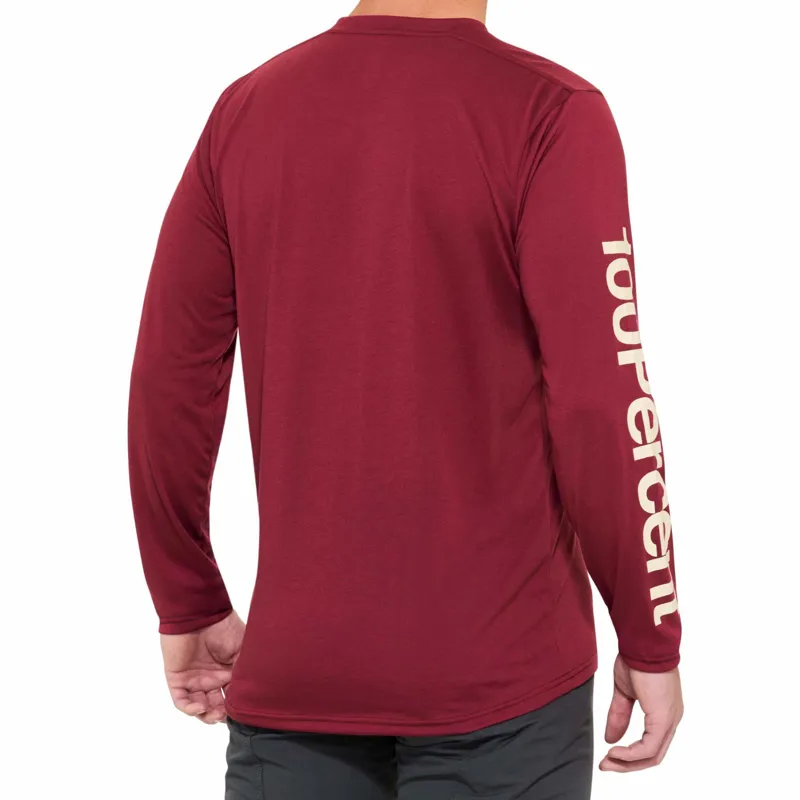 100 Percent Airmatic Long Sleeve MTB Jersey in Merlot-1
