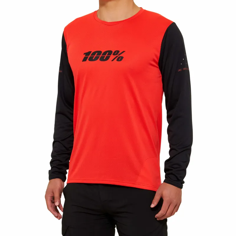 100 Percent Ridecamp Long Sleeve  MTB Jersey in Red / Black
