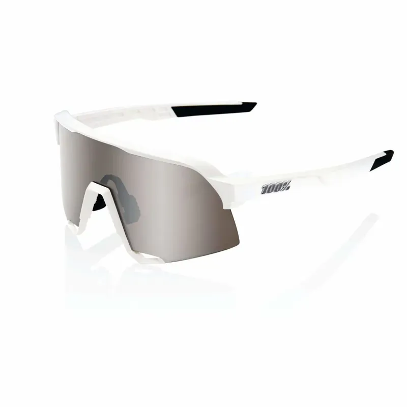100 Percent S3 Glasses Mirror Lens In White/ HiPER Silver