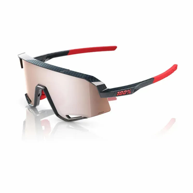 100 Percent Slendale HiPER Crimson Silver Lens Glasses in Carbon Fibre