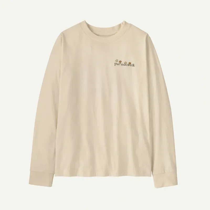 Patagonia Kids' Long-Sleeved Graphic T-Shirt in Undyed Natural-1