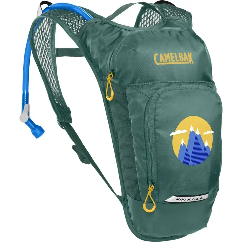 Camelbak Kids' Mini M.U.L.E 3L Pack with Crux 1.5L in Green/Mountains