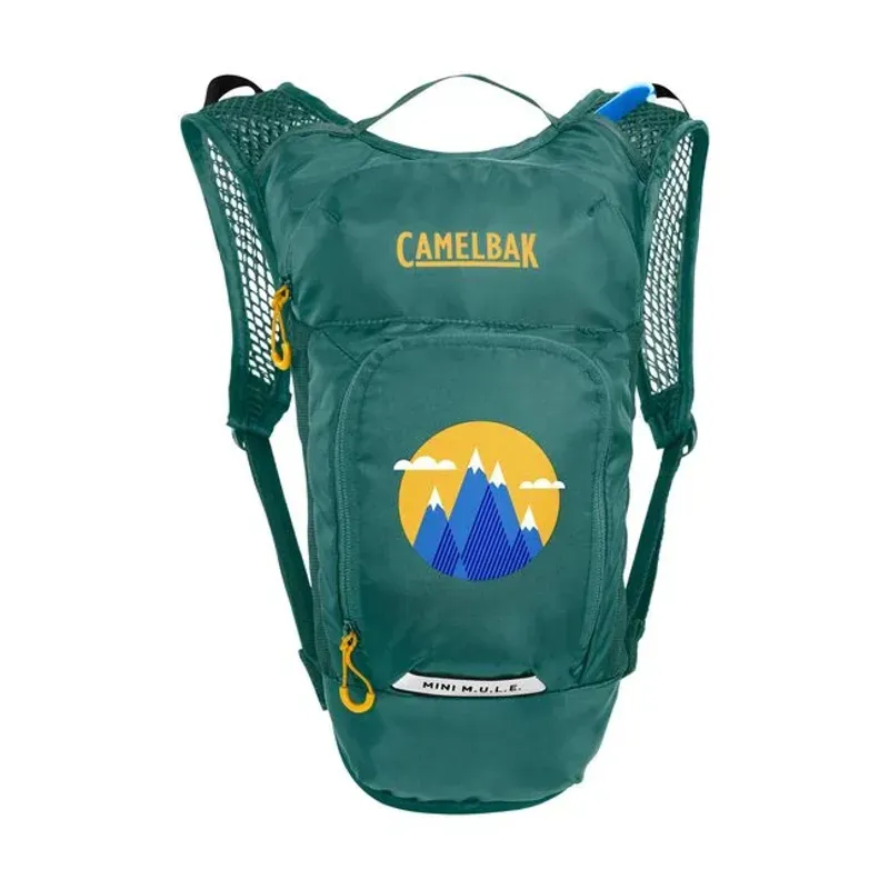 Camelbak Kids' Mini M.U.L.E 3L Pack with Crux 1.5L in Green/Mountains-2