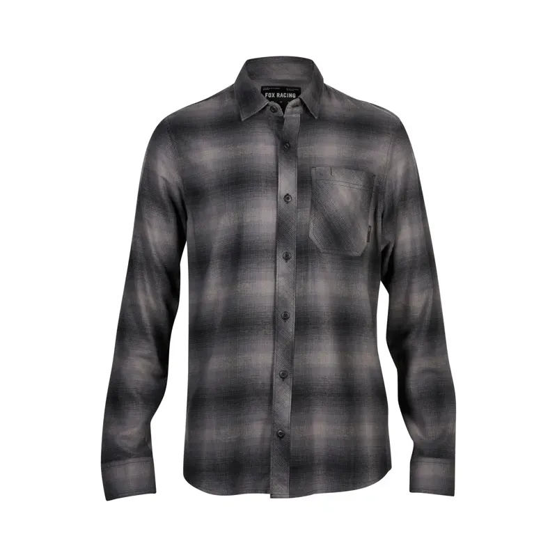 Fox Survivalist Casual Flannel Shirt in Black-1