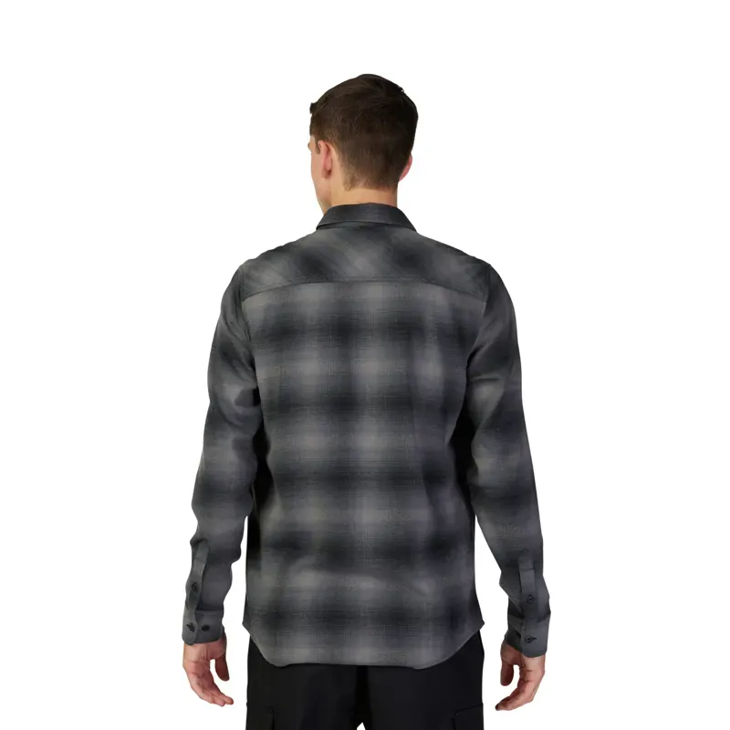 Fox Survivalist Casual Flannel Shirt in Black-2