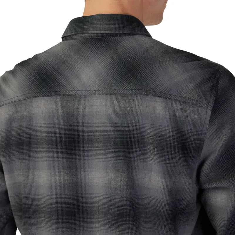 Fox Survivalist Casual Flannel Shirt in Black-4