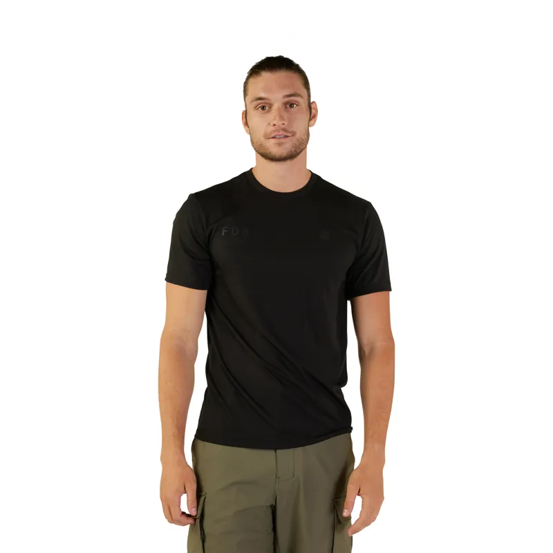 Fox Wordmark Short Sleeve Tech T-Shirt in Black
