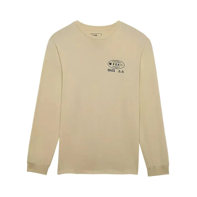 Fox Stamped Long Sleeve Premium T-Shirt in Cream-2