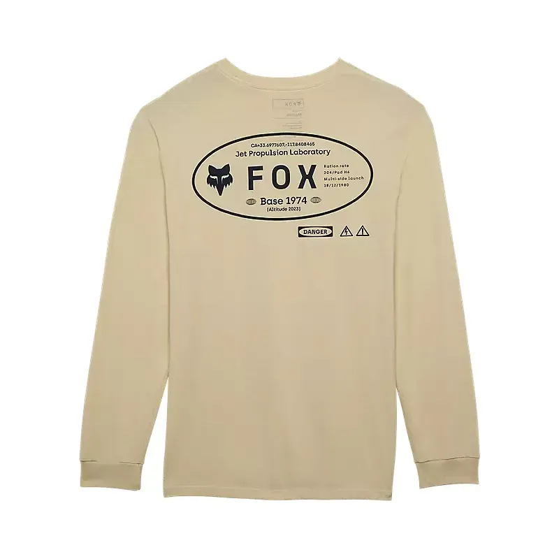 Fox Stamped Long Sleeve Premium T-Shirt in Cream-3