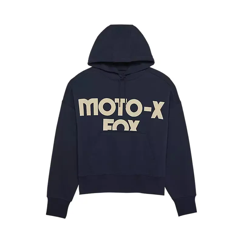 Fox Moto-X Women's Oversized Fleece Pullover Hoodie in Midnight-2