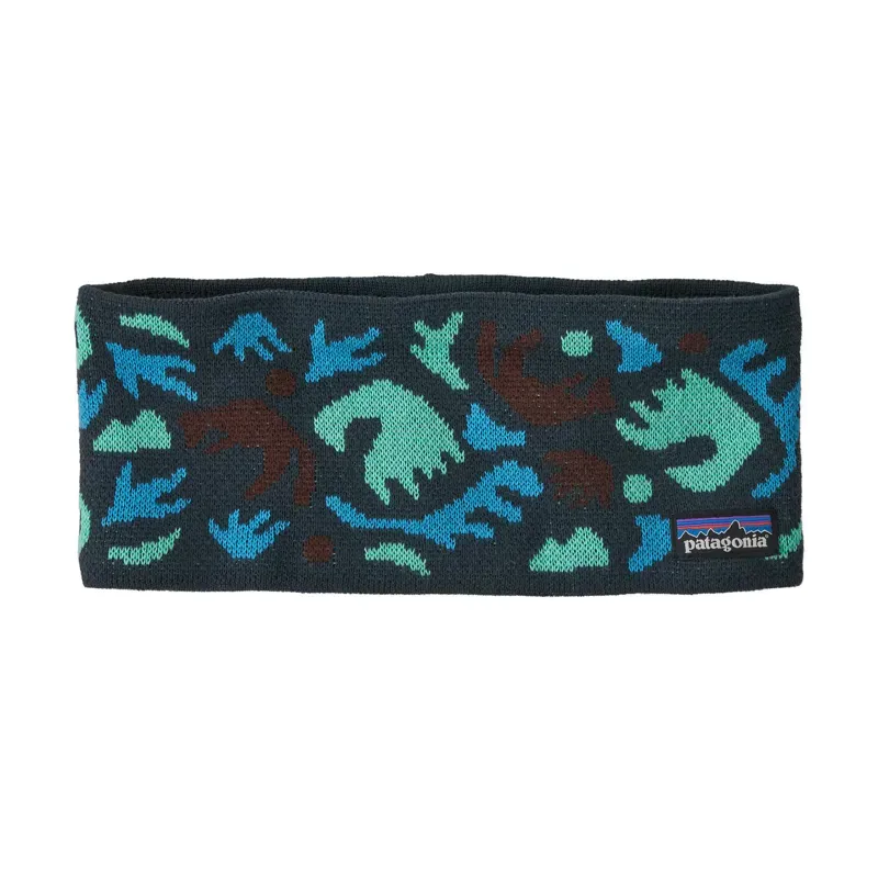 Patagonia Powder Town Headband in Across Oceans and Smolder Blue-1