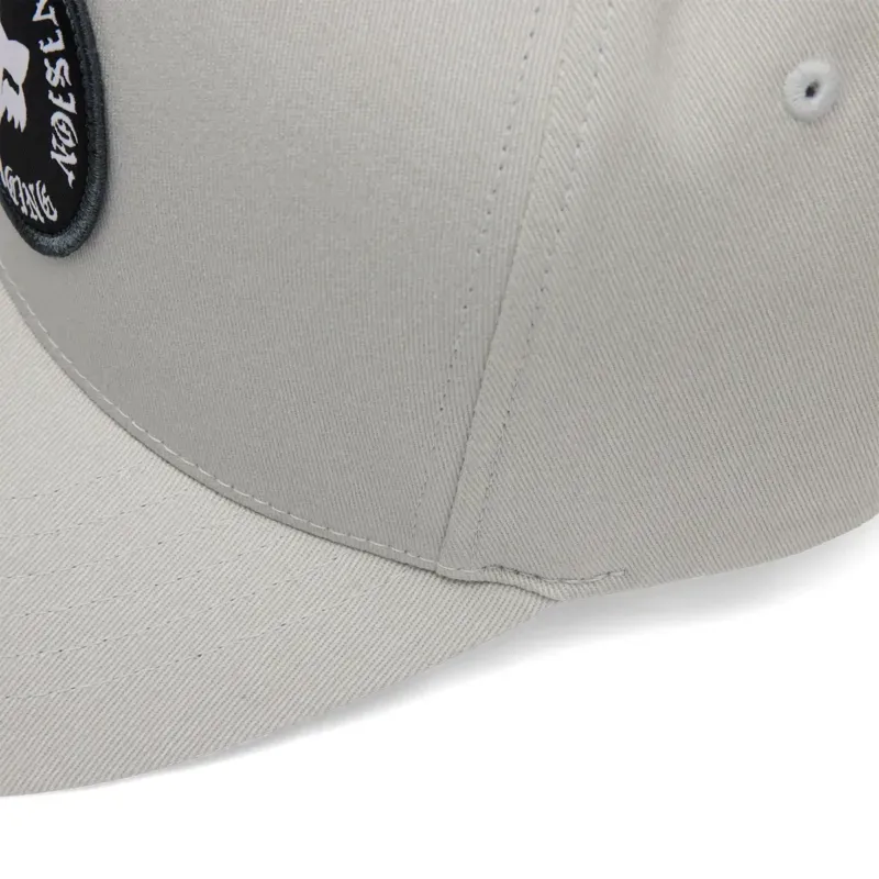 Fox Badge Flexfit Hat in Light Grey-3