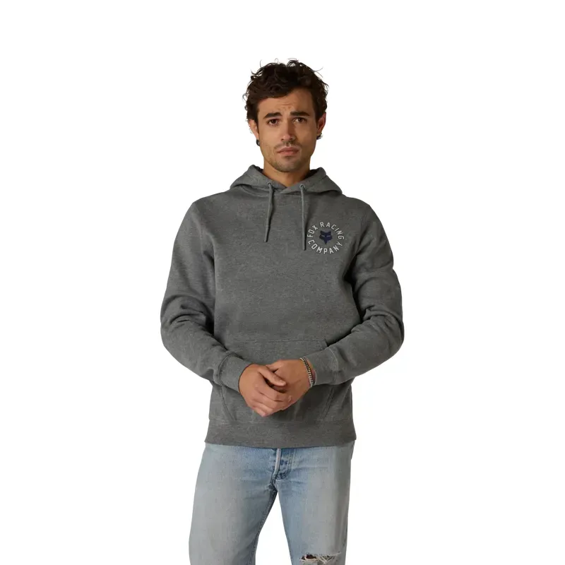 Fox Beam Fleece Pullover Hoodie in Heather Graphite Grey-2