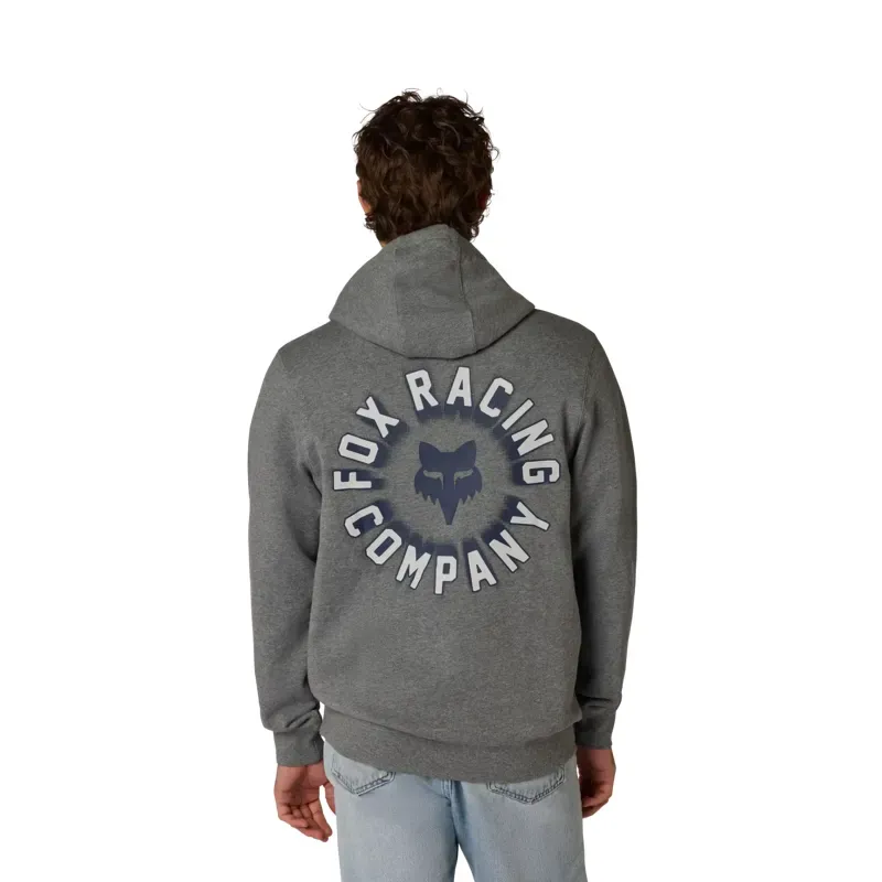 Fox Beam Fleece Pullover Hoodie in Heather Graphite Grey-3