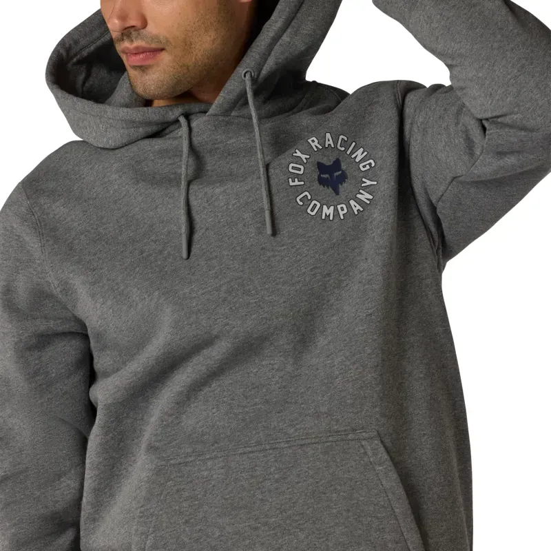 Fox Beam Fleece Pullover Hoodie in Heather Graphite Grey-4