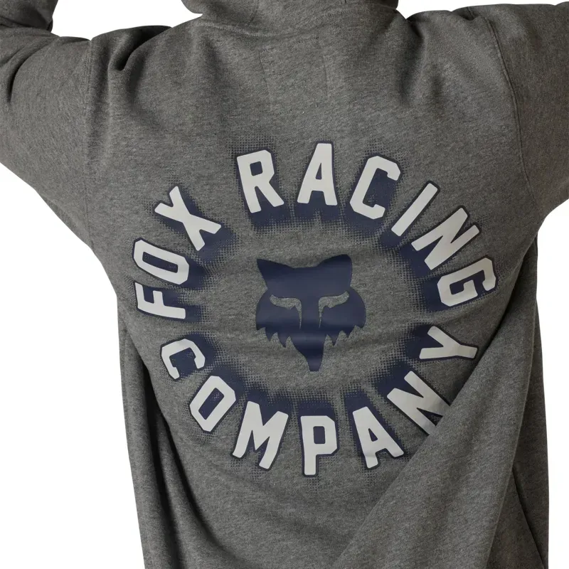 Fox Beam Fleece Pullover Hoodie in Heather Graphite Grey-5