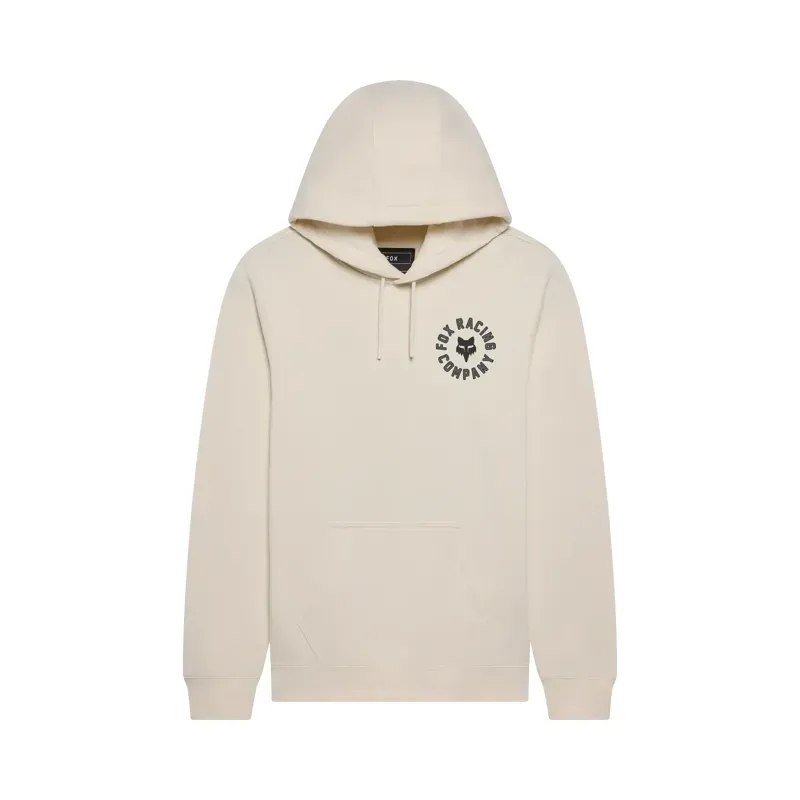 Fox Beam Fleece Pullover Hoodie in Off White