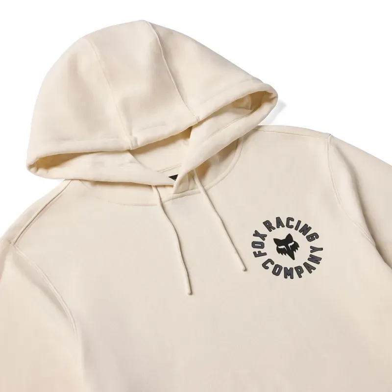 Fox Beam Fleece Pullover Hoodie in Off White-2