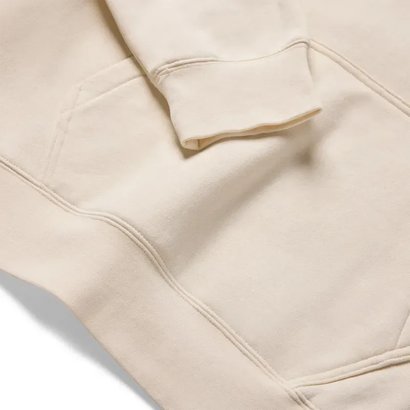 Fox Beam Fleece Pullover Hoodie in Off White-4