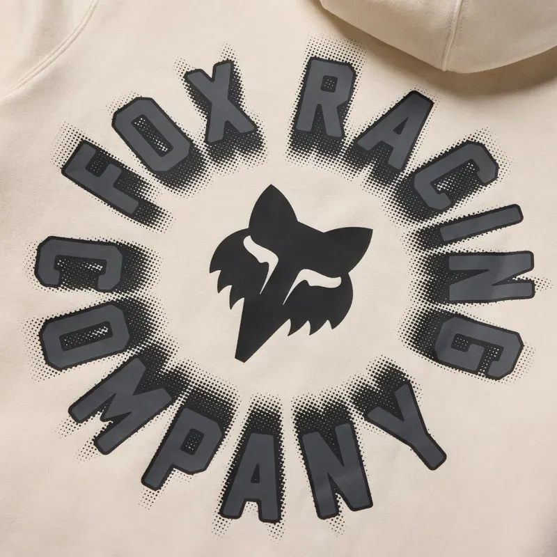 Fox Beam Fleece Pullover Hoodie in Off White-5