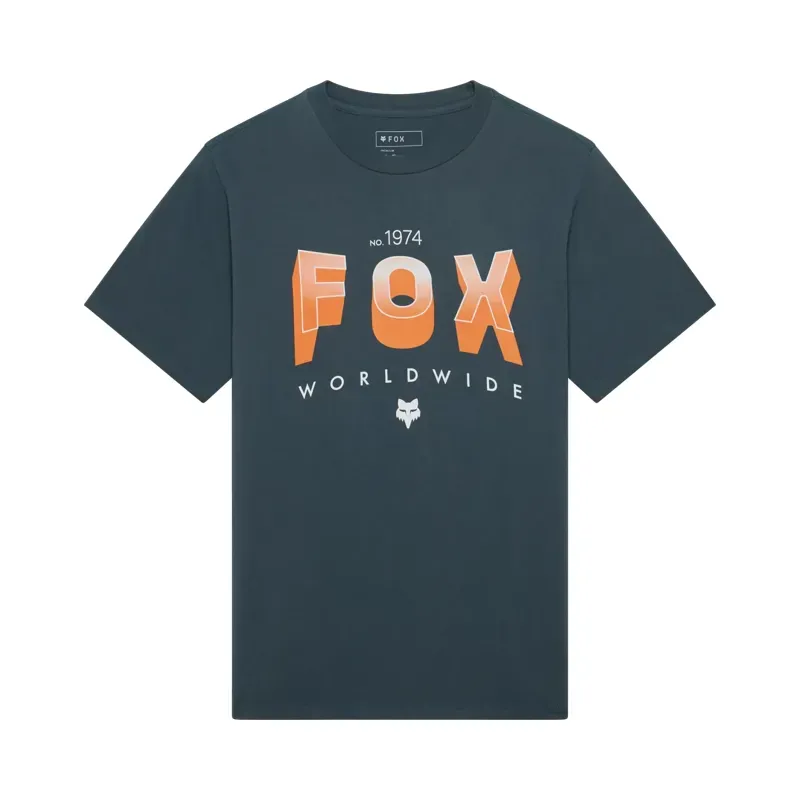 Fox Block 195 Original Short Sleeve Casual T-Shirt in Deep Cobalt Blue-1
